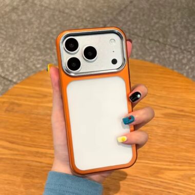 Matte electroplated iPhone 17 case with metal camera ring