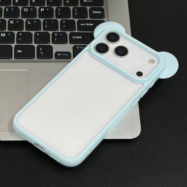 Solid color Mickey ear silicone shockproof iPhone 17 case