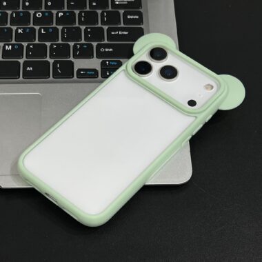 Solid color Mickey ear silicone shockproof iPhone 17 case