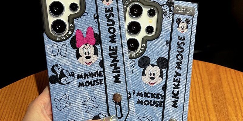 mickey minnie magnetic shockproof wrist strap samsung case