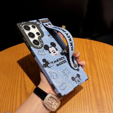mickey minnie magnetic shockproof wrist strap samsung case