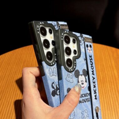 mickey minnie magnetic shockproof wrist strap samsung case