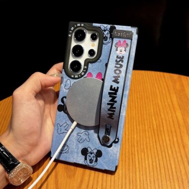 mickey minnie magnetic shockproof wrist strap samsung case