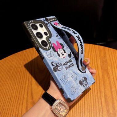 mickey minnie magnetic shockproof wrist strap samsung case