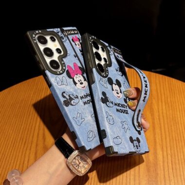mickey minnie magnetic shockproof wrist strap samsung case