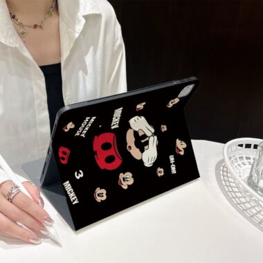 Cartoon Mickey book-style full cover iPad case with stand