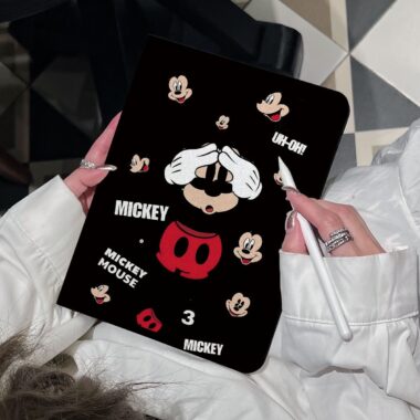 Cartoon Mickey book-style full cover iPad case with stand