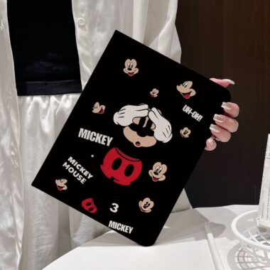 Cartoon Mickey book-style full cover iPad case with stand