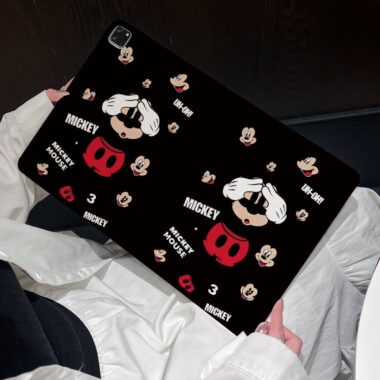 Cartoon Mickey book-style full cover iPad case with stand