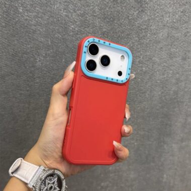 Contrast color frosted silicone shockproof iPhone 17 case