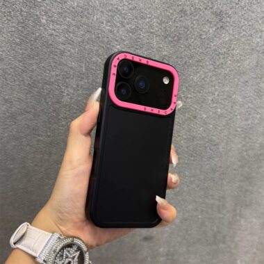 Contrast color frosted silicone shockproof iPhone 17 case