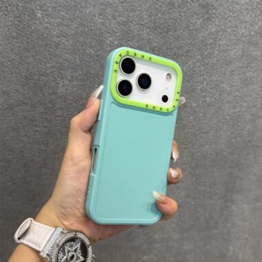 Contrast color frosted silicone shockproof iPhone 17 case
