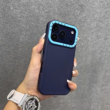 Contrast color frosted silicone shockproof iPhone 17 case