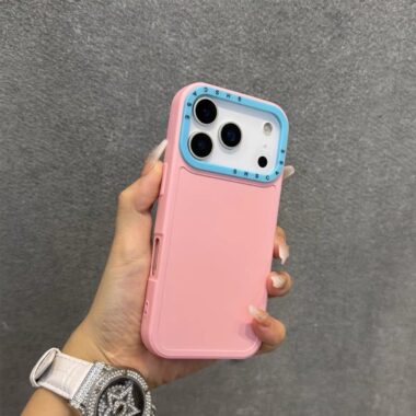 Contrast color frosted silicone shockproof iPhone 17 case