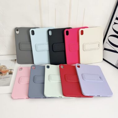 Soft-touch frosted solid color shockproof iPad case with stand