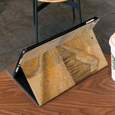 Hand painted mountain oil painting auto sleep iPad case