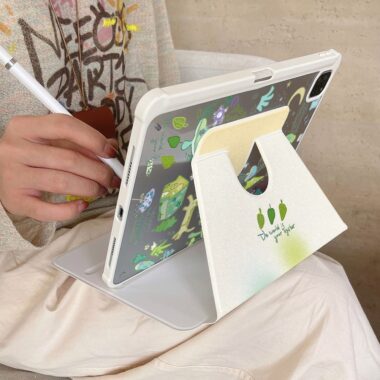 Cartoon music forest 360 rotating full cover iPad case