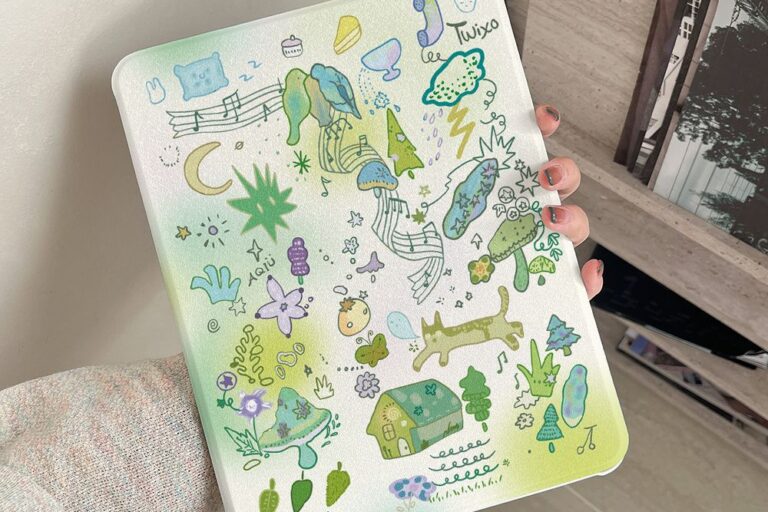 Cartoon music forest 360 rotating full cover iPad case