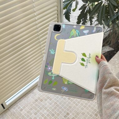 Cartoon music forest 360 rotating full cover iPad case