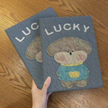 Cartoon oil painting puppy book-style shockproof iPad case