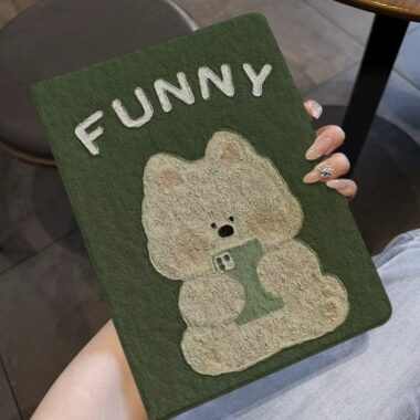 Cartoon oil painting puppy book-style shockproof iPad case