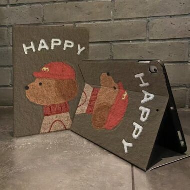 Cartoon oil painting puppy book-style shockproof iPad case