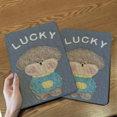 Cartoon oil painting puppy book-style shockproof iPad case