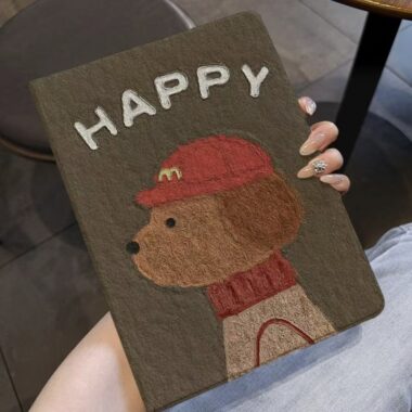 Cartoon oil painting puppy book-style shockproof iPad case