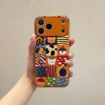 Orange plaid cartoon animal full cover iPhone 17 case
