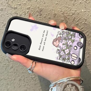Cute painting girl full cover shockproof Samsung silicone case