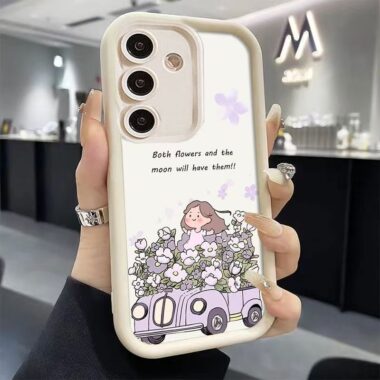 Cute painting girl full cover shockproof Samsung silicone case