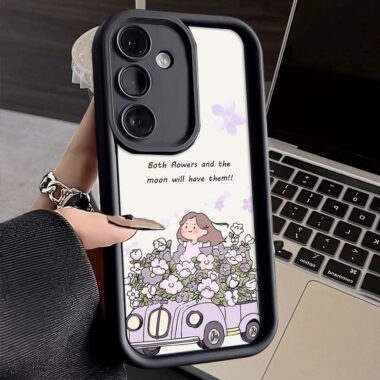 Cute painting girl full cover shockproof Samsung silicone case