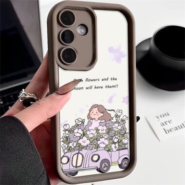 Cute painting girl full cover shockproof Samsung silicone case