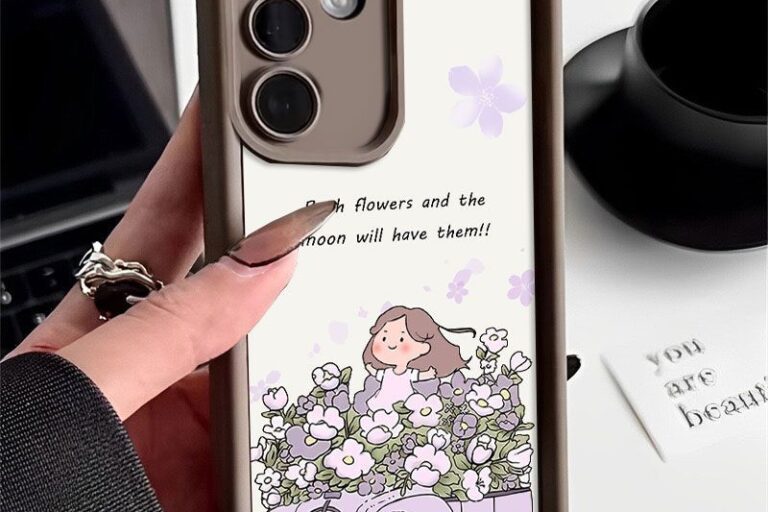 Cute painting girl full cover shockproof Samsung silicone case