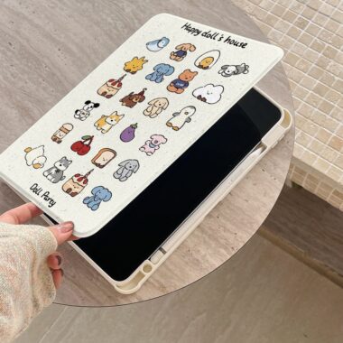 Cartoon party apple 360 rotating shockproof iPad case