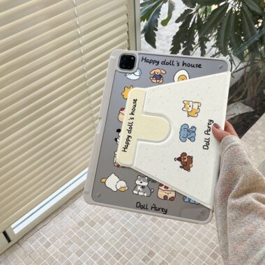 Cartoon party apple 360 rotating shockproof iPad case