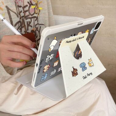 Cartoon party apple 360 rotating shockproof iPad case