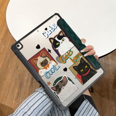 Cartoon photo frame cat Y shape folding iPad case