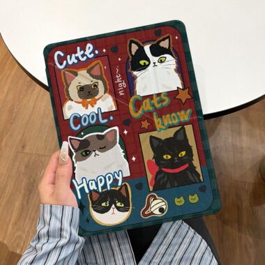 Cartoon photo frame cat Y shape folding iPad case