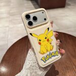 Cute Pikachu leather texture shockproof iPhone 17 case