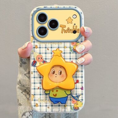 Cartoon plaid starman full cover iPhone 17 case