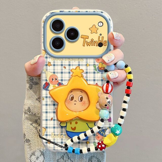 Cartoon plaid starman full cover iPhone 17 case