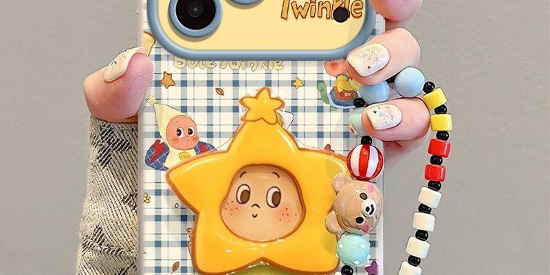 Cartoon plaid starman full cover iPhone 17 case