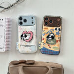Cartoon puppy plush leather full cover iPhone 17 case