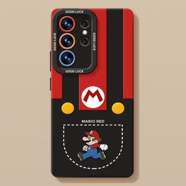 Pocket Mario full cover shockproof silicone Samsung S24 Ultra case