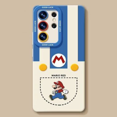 Pocket Mario full cover shockproof silicone Samsung S24 Ultra case