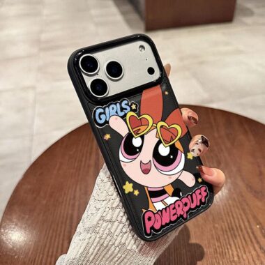 Cute cartoon police girl leather texture shockproof iPhone 17 case