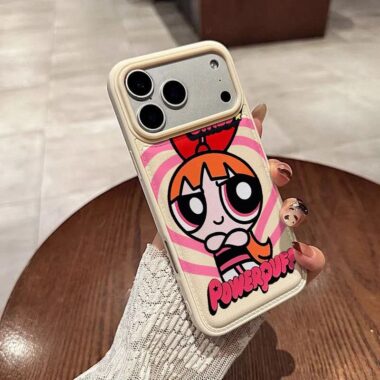 Cute cartoon police girl leather texture shockproof iPhone 17 case