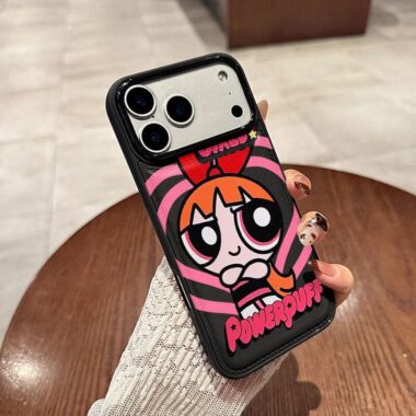 Cute cartoon police girl leather texture shockproof iPhone 17 case