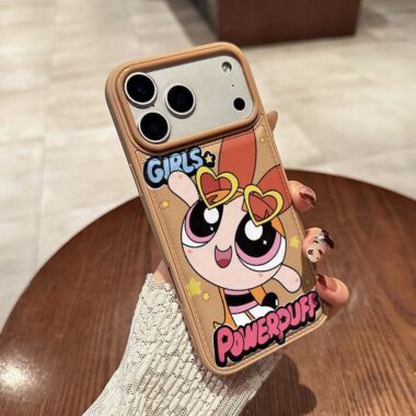 Cute cartoon police girl leather texture shockproof iPhone 17 case